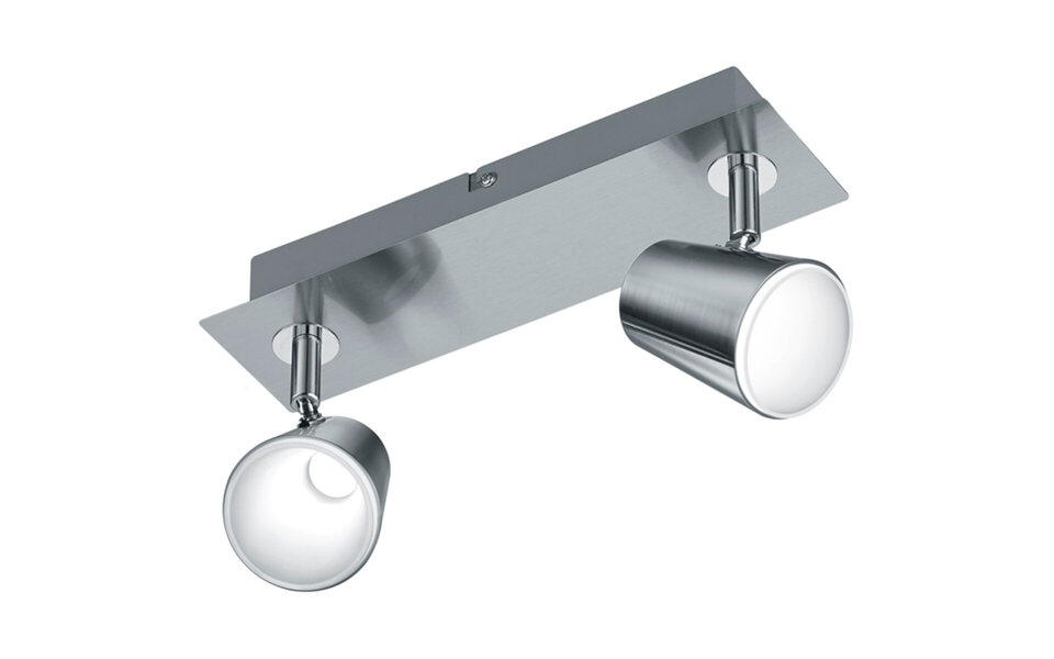 HLW LED LED Plafondspot - Trion Narca - 12W - Warm Wit 3000K - 2-lichts - Rechthoek - Mat Nikkel - Aluminium