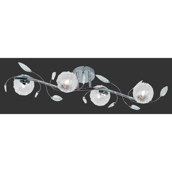 HLW LED LED Plafondlamp - Trion Ware - G9 Fitting - 4-lichts - Rechthoek - Glans Chroom - Aluminium