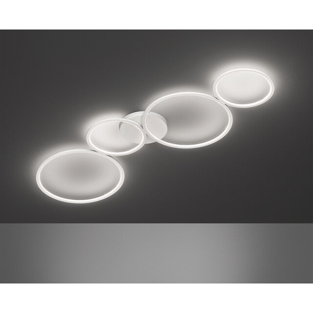 HLW LED LED Ceiling Light - Trion Rondy - 37W - Warm White 3000K - Dimmable - Round - Matte White - Aluminum