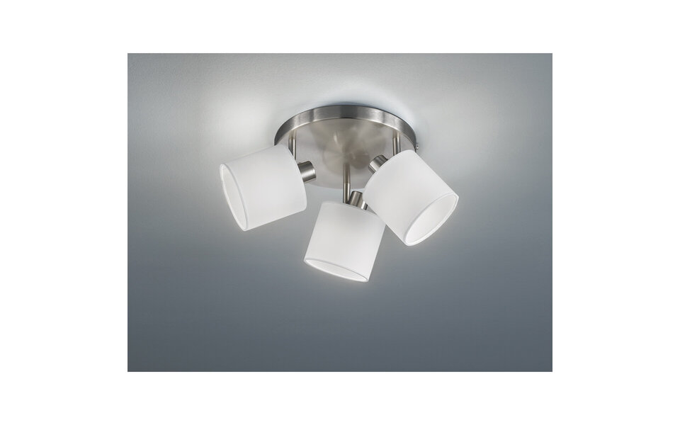HLW LED LED Ceiling Spotlight - Ceiling Lighting - Trion Torry - E14 Fitting - 3-light - Round - Matte Nickel - Aluminum