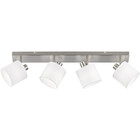 HLW LED LED Plafondspot - Plafondverlichting - Trion Torry - E14 Fitting - 4-lichts - Rechthoek - Mat Nikkel - Aluminium
