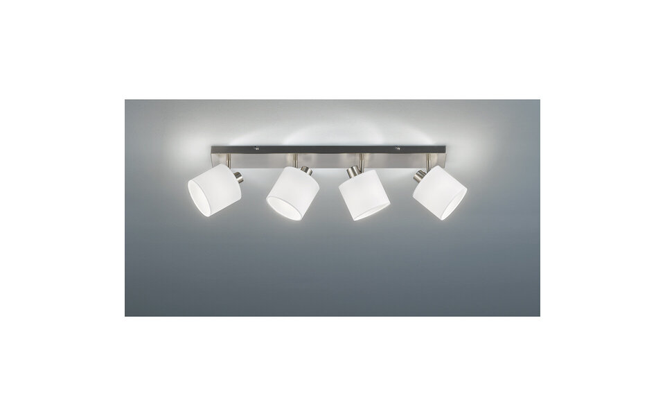 HLW LED LED Plafondspot - Plafondverlichting - Trion Torry - E14 Fitting - 4-lichts - Rechthoek - Mat Nikkel - Aluminium