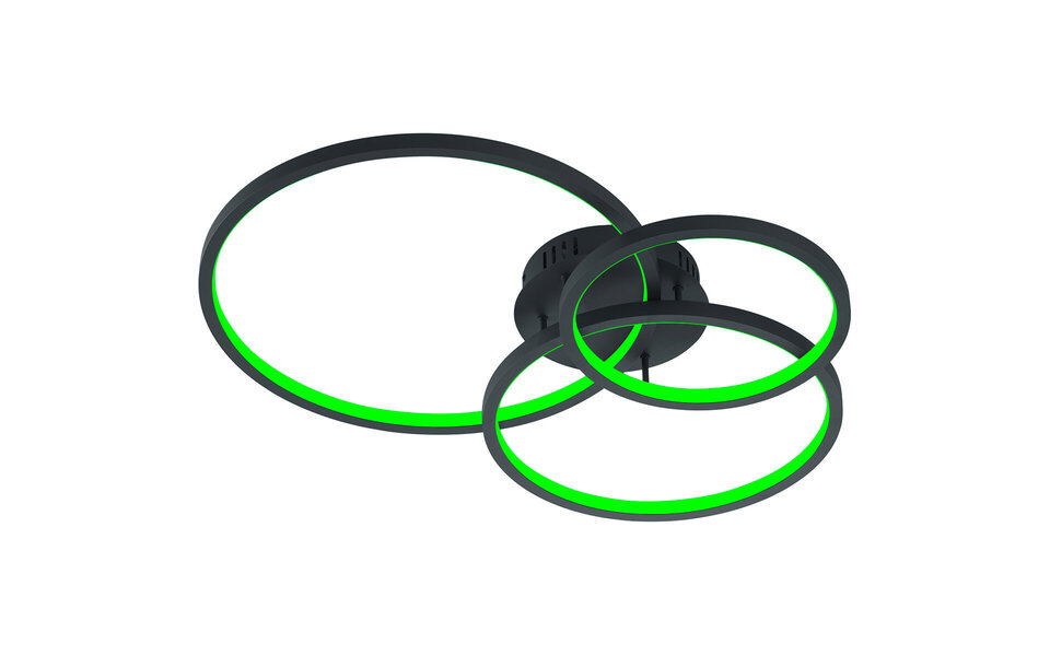 HLW LED LED Ceiling Lamp WiZ - Smart LED - Ceiling Lighting - Trion Noraan - 36W - Adjustable Color - Remote Control - Dimmable - Round - Matte Anthracite - Aluminum