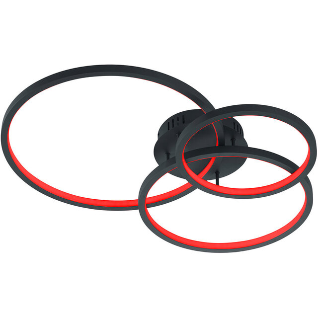 HLW LED LED Ceiling Lamp WiZ - Smart LED - Ceiling Lighting - Trion Noraan - 36W - Adjustable Color - Remote Control - Dimmable - Round - Matte Anthracite - Aluminum