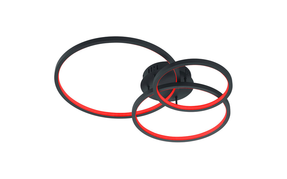 HLW LED LED Plafondlamp WiZ - Smart LED - Plafondverlichting - Trion Noraan - 36W - Aanpasbare Kleur - Afstandsbediening - Dimbaar - Rond - Mat Antraciet - Aluminium