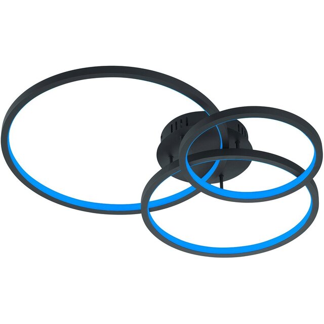 HLW LED LED Plafondlamp WiZ - Smart LED - Plafondverlichting - Trion Noraan - 36W - Aanpasbare Kleur - Afstandsbediening - Dimbaar - Rond - Mat Antraciet - Aluminium