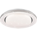 LED Plafondlamp - Plafondverlichting - Trion Atras - 18W - Aanpasbare Kleur - Afstandsbediening - Dimbaar - Sterlicht - Rond - Mat Wit - Kunststof