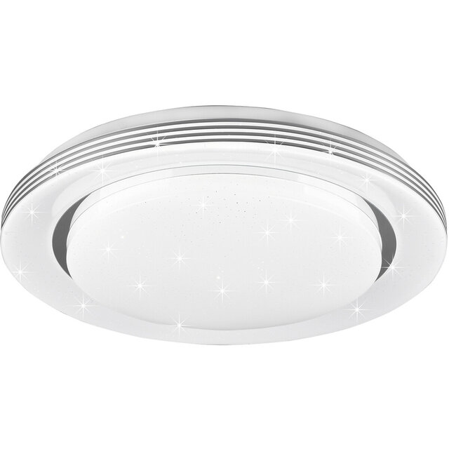 HLW LED LED Ceiling Light - Ceiling Lighting - Trion Atras - 18W - Adjustable Color - Remote Control - Dimmable - Star Light - Round - Matte White - Plastic
