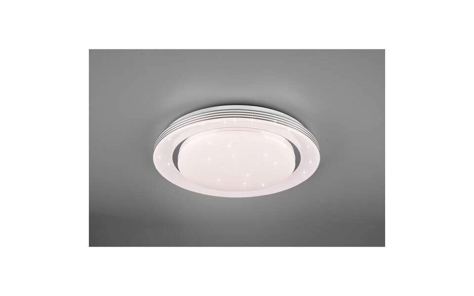 HLW LED LED Ceiling Light - Ceiling Lighting - Trion Atras - 21W - Adjustable Color - Remote Control - Dimmable - Star Light - Round - Matte White - Plastic
