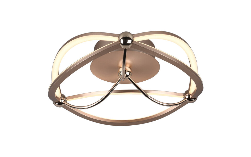 HLW LED LED Ceiling Lamp - Ceiling Lighting - Trion Charis - 20W - Warm White 3000K - Dimmable - Round - Matte Gold - Aluminum