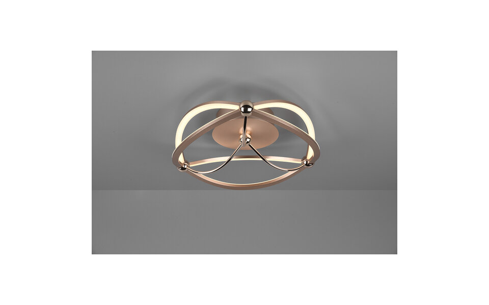 HLW LED LED Ceiling Lamp - Ceiling Lighting - Trion Charis - 20W - Warm White 3000K - Dimmable - Round - Matte Gold - Aluminum
