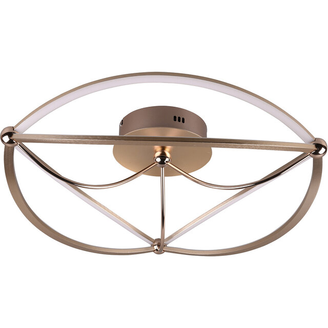 ronde mat gouden LED plafondlamp 42W met warm wit licht 3000K en 5100 lumen