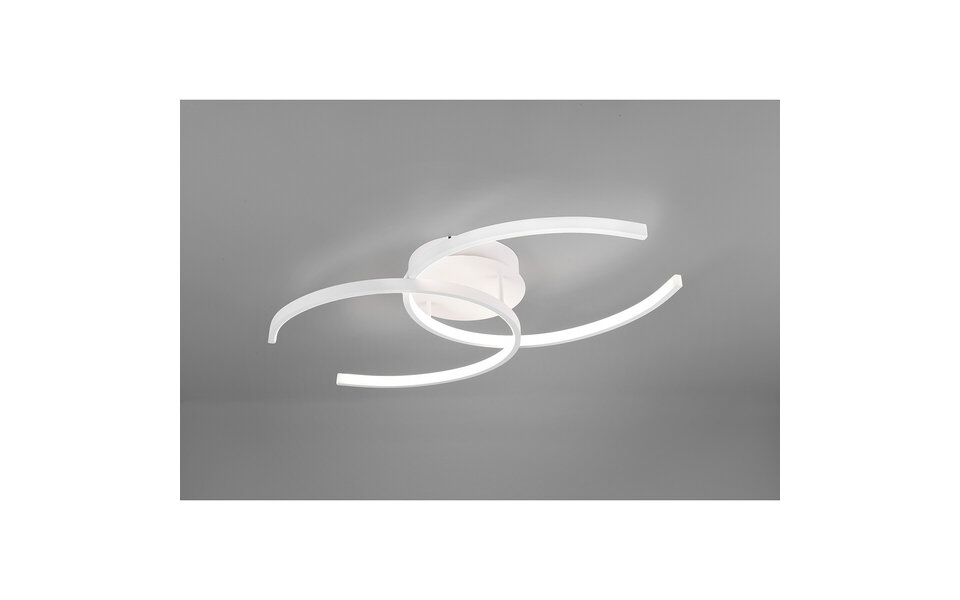 HLW LED LED Ceiling Lamp - Ceiling Lighting - Trion Cocon - 20W - Natural White 4000K - Dimmable - Round - Matte White - Aluminum