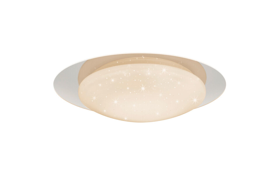 HLW LED LED Ceiling Light - Ceiling Lighting - Trion Frida - 18W - Adjustable Color - Remote Control - Star Light - Dimmable - Round - Matte White - Plastic