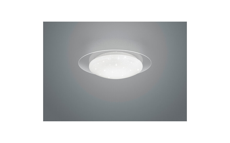 HLW LED LED Ceiling Light - Ceiling Lighting - Trion Frida - 18W - Adjustable Color - Remote Control - Star Light - Dimmable - Round - Matte White - Plastic