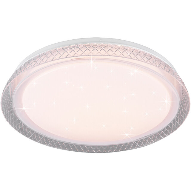 HLW LED LED Ceiling Lamp - Ceiling Lighting - Trion Heral - 18W - Adjustable Color - Remote Control - Dimmable - Star Light - Round - Matte White - Plastic