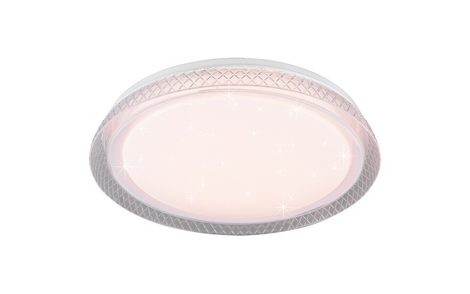 HLW LED LED Ceiling Lamp - Ceiling Lighting - Trion Heral - 18W - Adjustable Color - Remote Control - Dimmable - Star Light - Round - Matte White - Plastic