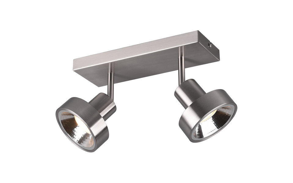 HLW LED LED Plafondspot - Trion Leonida - GU10 Fitting - 2-lichts - Rechthoek - Mat Nikkel - Aluminium