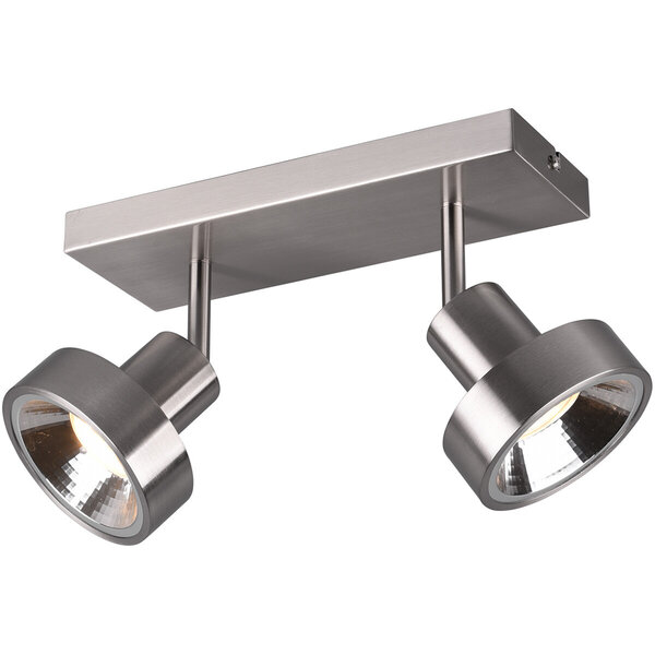 HLW LED LED Plafondspot - Trion Leonida - GU10 Fitting - 2-lichts - Rechthoek - Mat Nikkel - Aluminium HLW LED LED Plafondspot - Trion Leonida - GU10 Fitting - 2-lichts - Rechthoek - Mat Nikkel - Aluminium