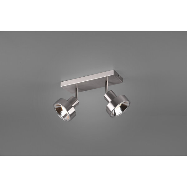 HLW LED LED Plafondspot - Trion Leonida - GU10 Fitting - 2-lichts - Rechthoek - Mat Nikkel - Aluminium HLW LED LED Plafondspot - Trion Leonida - GU10 Fitting - 2-lichts - Rechthoek - Mat Nikkel - Aluminium