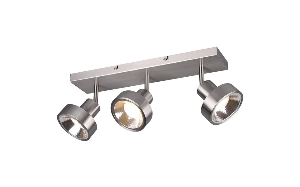 HLW LED LED Plafondspot - Trion Leonida - GU10 Fitting - 3-lichts - Rechthoek - Mat Nikkel - Aluminium