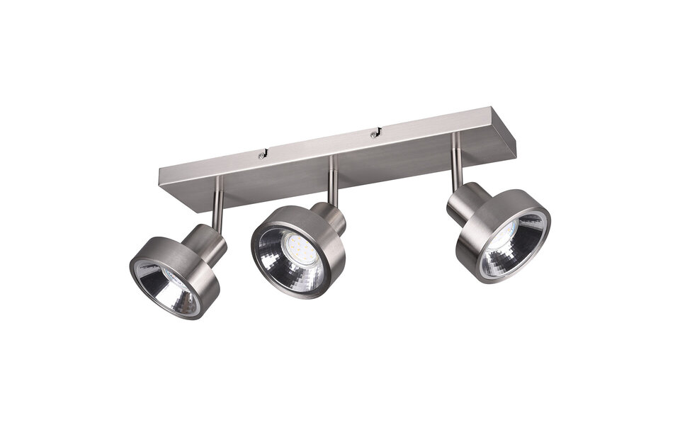 HLW LED LED Plafondspot - Trion Leonida - GU10 Fitting - 3-lichts - Rechthoek - Mat Nikkel - Aluminium