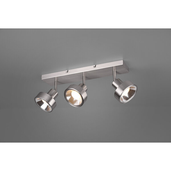 HLW LED LED Plafondspot - Trion Leonida - GU10 Fitting - 3-lichts - Rechthoek - Mat Nikkel - Aluminium HLW LED LED Plafondspot - Trion Leonida - GU10 Fitting - 3-lichts - Rechthoek - Mat Nikkel - Aluminium