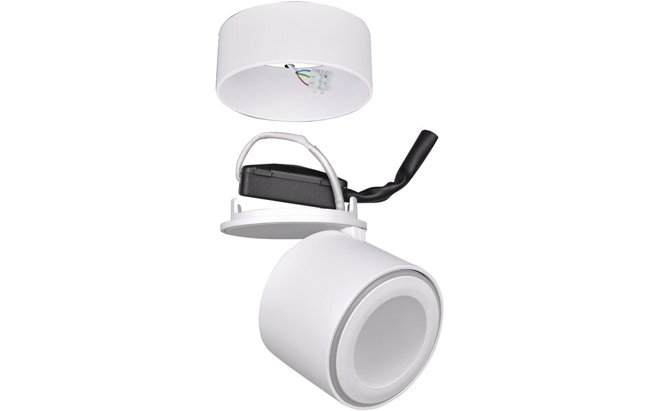 HLW LED LED Plafondspot - Trion Tarus - 4W - Warm Wit 3000K - 1-lichts - Rond - Mat Wit - Aluminium