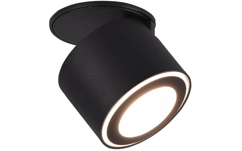 HLW LED LED Plafondspot - Trion Tarus - 4W - Warm Wit 3000K - 1-lichts - Rond - Mat Zwart - Aluminium HLW LED LED Plafondspot - Trion Tarus - 4W - Warm Wit 3000K - 1-lichts - Rond - Mat Zwart - Aluminium