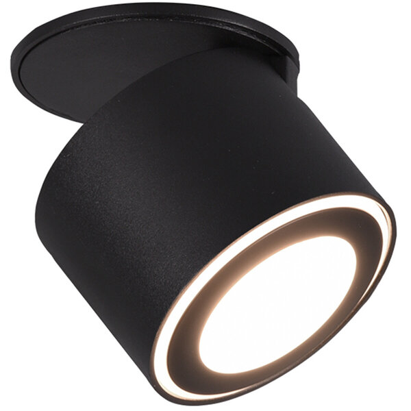 HLW LED LED Plafondspot - Trion Tarus - 4W - Warm Wit 3000K - 1-lichts - Rond - Mat Zwart - Aluminium HLW LED LED Plafondspot - Trion Tarus - 4W - Warm Wit 3000K - 1-lichts - Rond - Mat Zwart - Aluminium