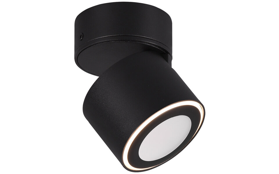 HLW LED LED Plafondspot - Trion Tarus - 4W - Warm Wit 3000K - 1-lichts - Rond - Mat Zwart - Aluminium HLW LED LED Plafondspot - Trion Tarus - 4W - Warm Wit 3000K - 1-lichts - Rond - Mat Zwart - Aluminium