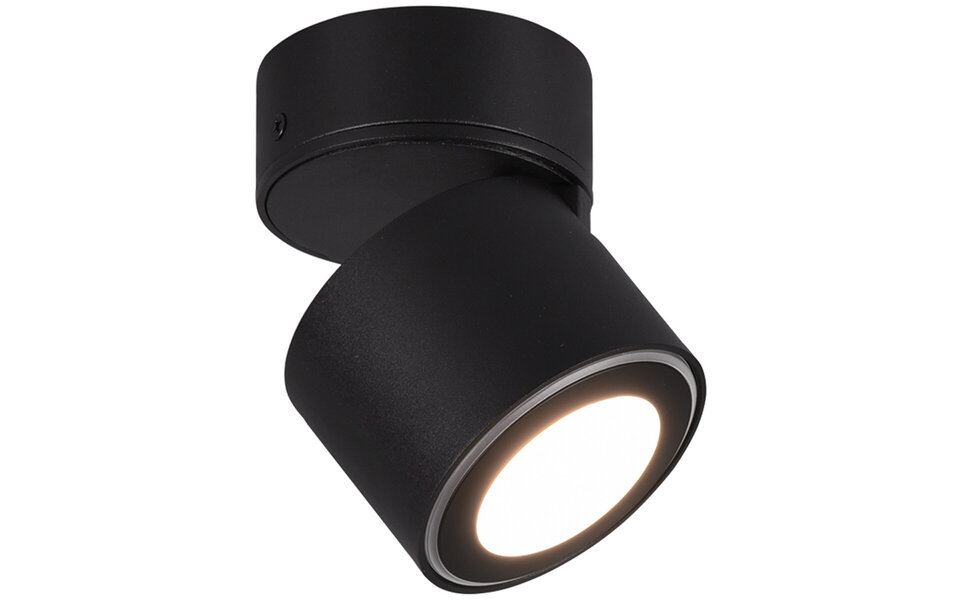 HLW LED LED Plafondspot - Trion Tarus - 4W - Warm Wit 3000K - 1-lichts - Rond - Mat Zwart - Aluminium HLW LED LED Plafondspot - Trion Tarus - 4W - Warm Wit 3000K - 1-lichts - Rond - Mat Zwart - Aluminium