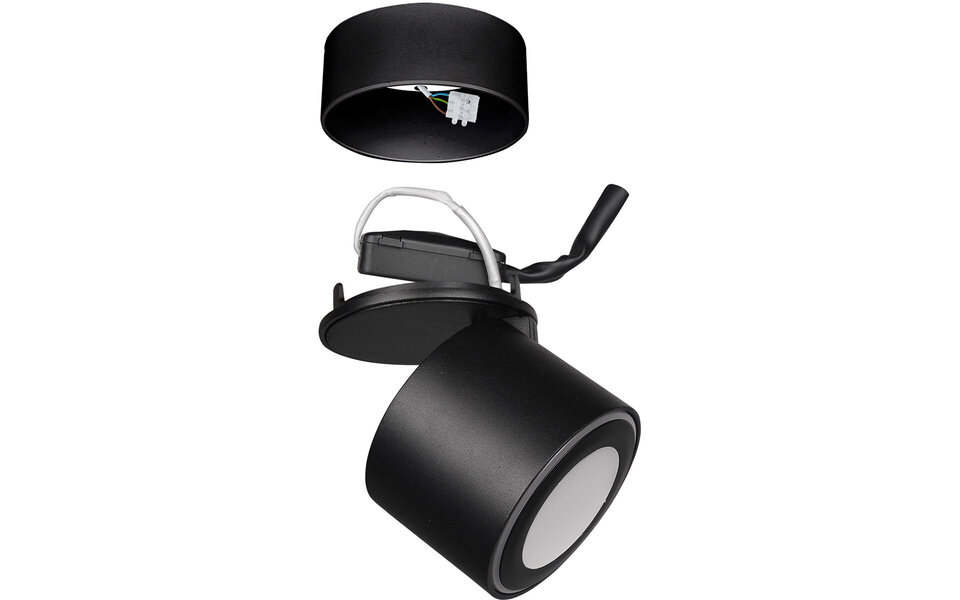 HLW LED LED Ceiling Spotlight - Trion Tarus - 4W - Warm White 3000K - 1-light - Round - Matte Black - Aluminum