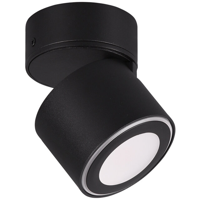 HLW LED LED Plafondspot - Trion Tarus - 4W - Warm Wit 3000K - 1-lichts - Rond - Mat Zwart - Aluminium HLW LED LED Plafondspot - Trion Tarus - 4W - Warm Wit 3000K - 1-lichts - Rond - Mat Zwart - Aluminium
