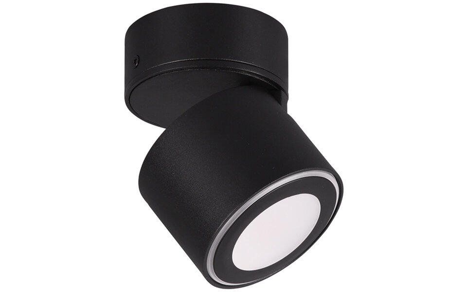 HLW LED LED Ceiling Spotlight - Trion Tarus - 4W - Warm White 3000K - 1-light - Round - Matte Black - Aluminum