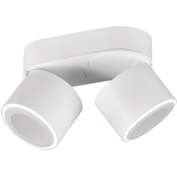 HLW LED LED Plafondspot - Trion Tarus - 8W - Warm Wit 3000K - 2-lichts - Rond - Mat Wit - Aluminium