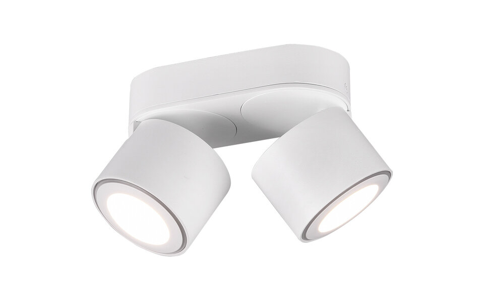 HLW LED LED Plafondspot - Trion Tarus - 8W - Warm Wit 3000K - 2-lichts - Rond - Mat Wit - Aluminium