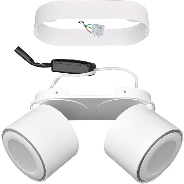 HLW LED LED Plafondspot - Trion Tarus - 8W - Warm Wit 3000K - 2-lichts - Rond - Mat Wit - Aluminium