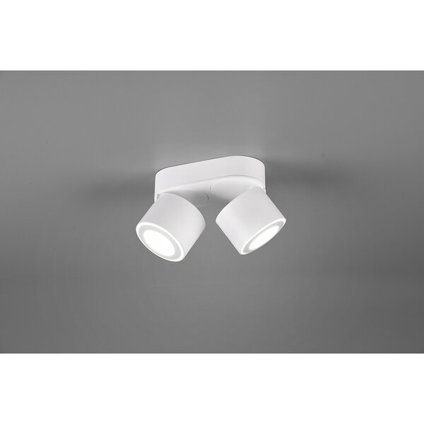 HLW LED LED Plafondspot - Trion Tarus - 8W - Warm Wit 3000K - 2-lichts - Rond - Mat Wit - Aluminium
