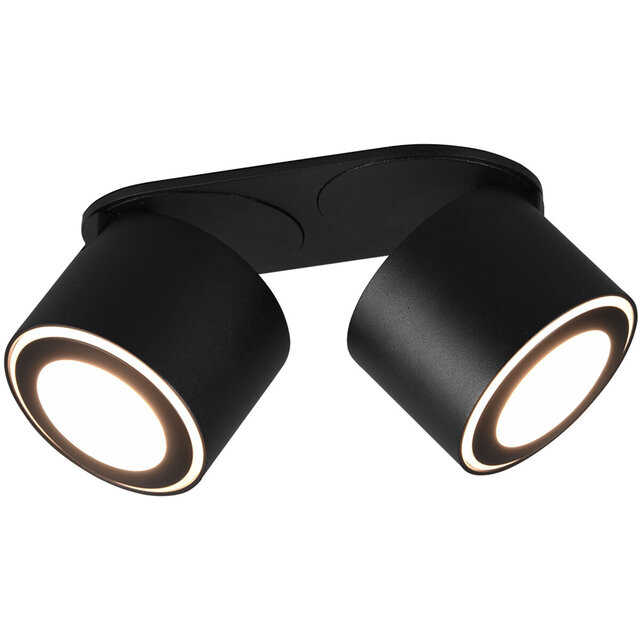 twee-lichts LED plafondspot in wit met 8W vermogen en warm wit licht van 3000K twee-lichts LED plafondspot in wit met 8W vermogen en warm wit licht van 3000K