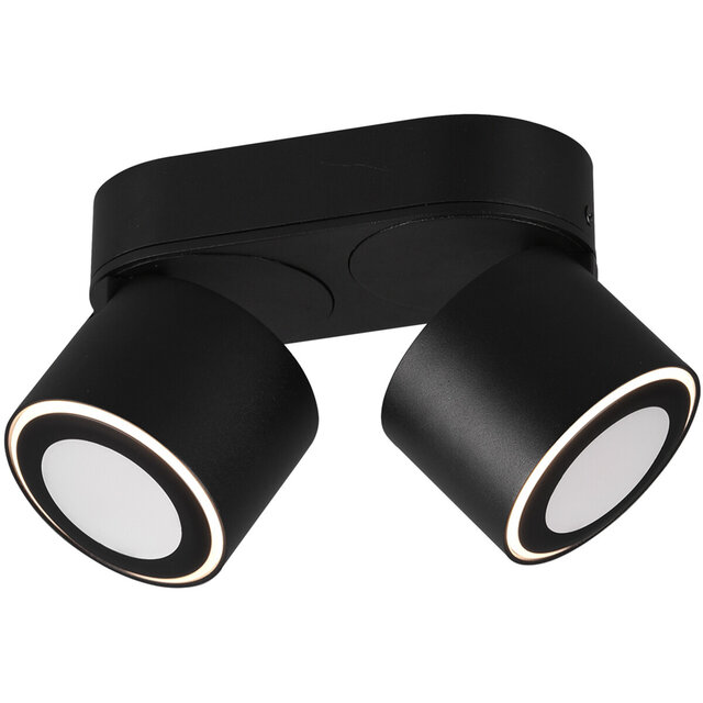 HLW LED LED ceiling spotlight - Trion Tarus - 8W - Warm White 3000K - 2 lights - Round - Matte Black - Aluminum HLW LED LED ceiling spotlight - Trion Tarus - 8W - Warm White 3000K - 2 lights - Round - Matte Black - Aluminum