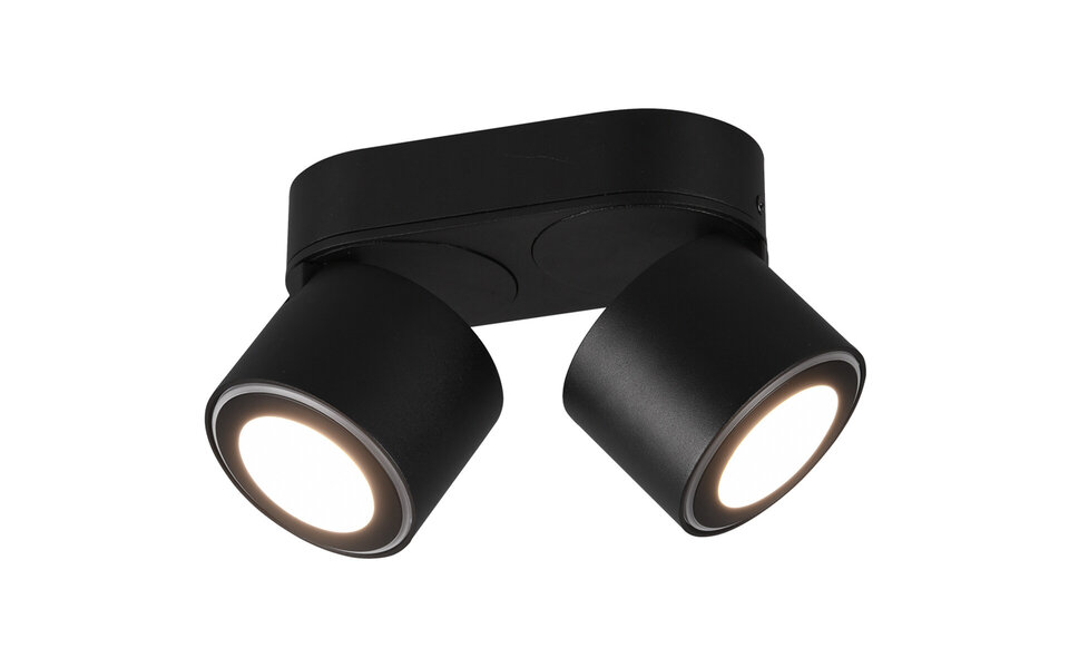 HLW LED LED ceiling spotlight - Trion Tarus - 8W - Warm White 3000K - 2 lights - Round - Matte Black - Aluminum HLW LED LED ceiling spotlight - Trion Tarus - 8W - Warm White 3000K - 2 lights - Round - Matte Black - Aluminum