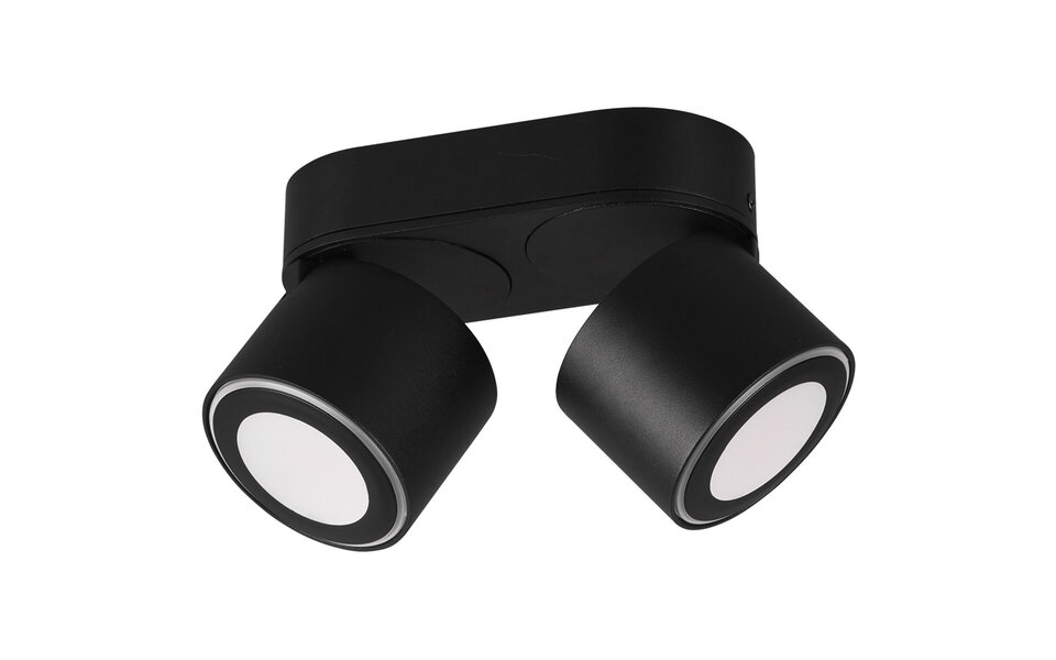 HLW LED LED ceiling spotlight - Trion Tarus - 8W - Warm White 3000K - 2 lights - Round - Matte Black - Aluminum HLW LED LED ceiling spotlight - Trion Tarus - 8W - Warm White 3000K - 2 lights - Round - Matte Black - Aluminum