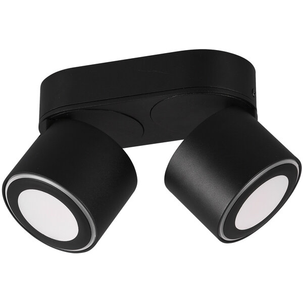 HLW LED LED Plafondspot - Trion Tarus - 8W - Warm Wit 3000K - 2-lichts - Rond - Mat Zwart - Aluminium HLW LED LED Plafondspot - Trion Tarus - 8W - Warm Wit 3000K - 2-lichts - Rond - Mat Zwart - Aluminium