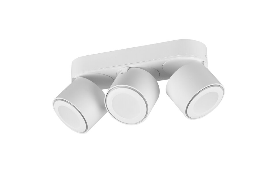 HLW LED LED Ceiling Spotlight - Trion Tarus - 12W - Warm White 3000K - 3-light - Round - Matt White - Aluminum