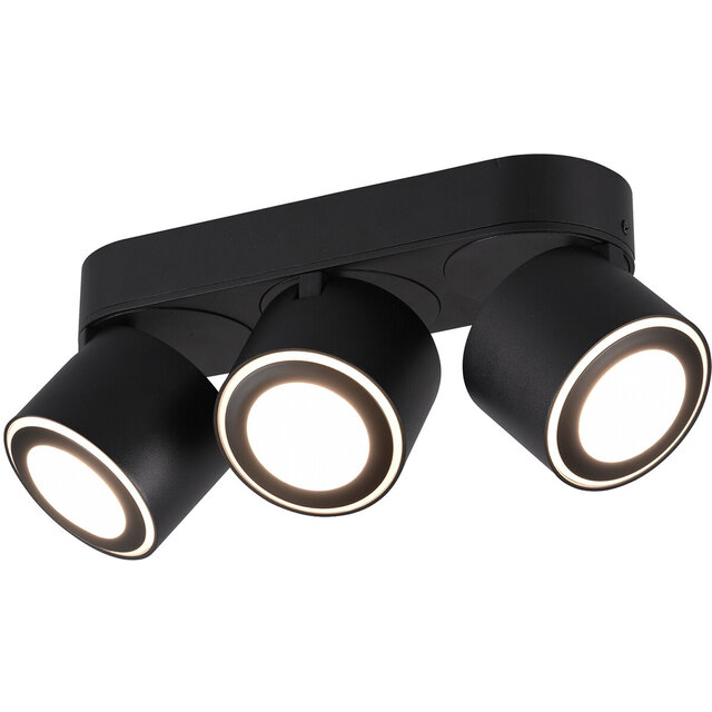 Trion Tarus LED plafondspot 3-punts 12W mat zwart Binnenverlichting Trion Tarus LED plafondspot 3-punts 12W mat zwart Binnenverlichting