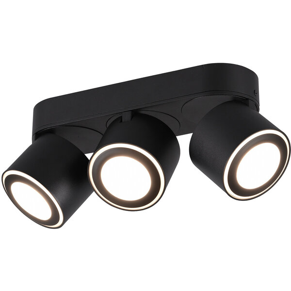 HLW LED LED Plafondspot - Trion Tarus - 12W - Warm Wit 3000K - 3-lichts - Rond - Mat Zwart - Aluminium HLW LED LED Plafondspot - Trion Tarus - 12W - Warm Wit 3000K - 3-lichts - Rond - Mat Zwart - Aluminium