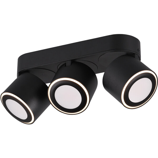 HLW LED LED Plafondspot - Trion Tarus - 12W - Warm Wit 3000K - 3-lichts - Rond - Mat Zwart - Aluminium HLW LED LED Plafondspot - Trion Tarus - 12W - Warm Wit 3000K - 3-lichts - Rond - Mat Zwart - Aluminium