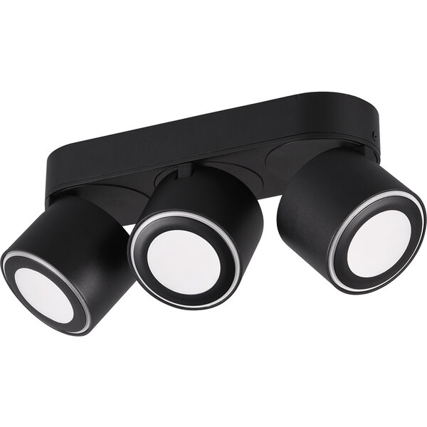 HLW LED LED Plafondspot - Trion Tarus - 12W - Warm Wit 3000K - 3-lichts - Rond - Mat Zwart - Aluminium HLW LED LED Plafondspot - Trion Tarus - 12W - Warm Wit 3000K - 3-lichts - Rond - Mat Zwart - Aluminium