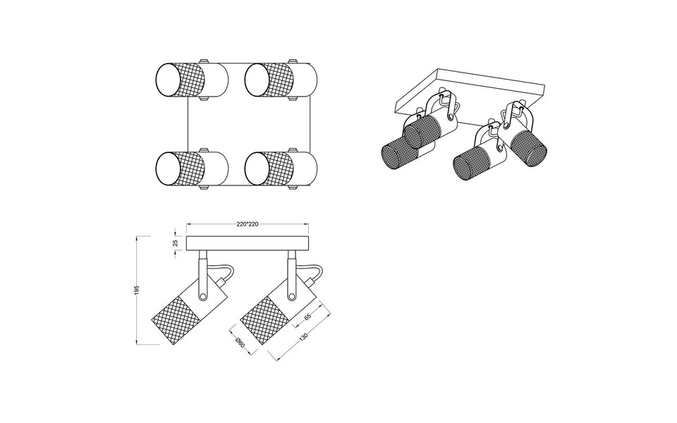 HLW LED LED Plafondspot - Trion Yosh - E14 Fitting - 4-lichts - Vierkant - Mat Zwart - Aluminium HLW LED LED Plafondspot - Trion Yosh - E14 Fitting - 4-lichts - Vierkant - Mat Zwart - Aluminium
